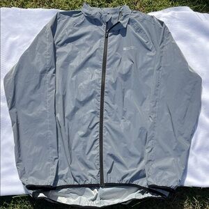 Men's Lightweight Gray Rain Jacket 360 reflective